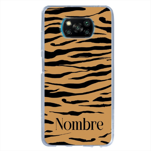 Funda Xiaomi  Antigolpes Animal Print Tigre Con Tu Nombre