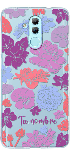 Funda Para Huawei Para Mujer Flores Colores Con Tu Nombre