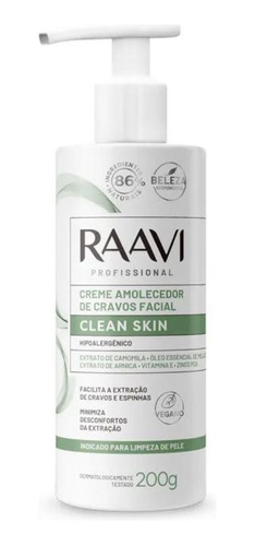 Creme Facial Amolecedor De Cravos Clean Skin 200g Raavi