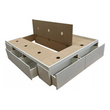 Base Box Sommier 6 Cajones Y Baulera 1,40 X 1,90 / 2,00m