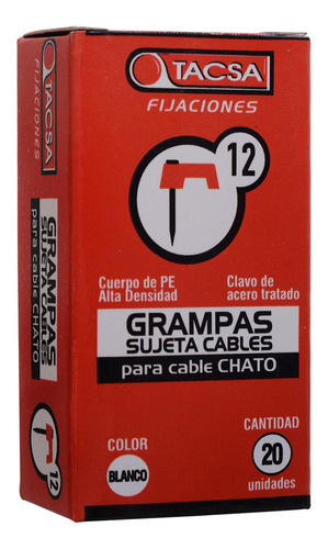 Grampas Sujeta Cable Tacsa N° 12 Clavo De Acero X Caja