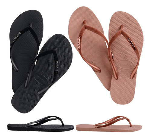 Chinelo Havaianas Feminino Slim Velvet Veludo Preto Original