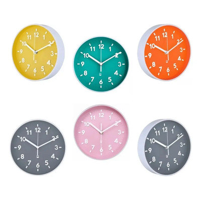 Reloj De Pared 20 Cm Redondo Aguja Continua Moderno Estructura Blanco Fondo Gris | Envío gratis