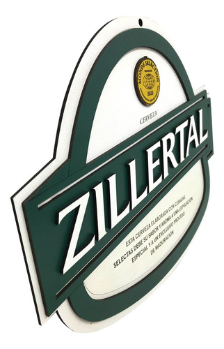 Placa Decorativa Cerveja Zillertal 3d Relevo Bar Restaurante