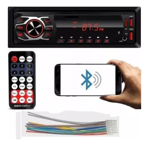 Som Automotivo Mp3 Bluetooth Usb Com Carregamento Fm Sd