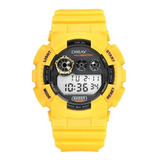 Reloj De Pulsera Diray Para Hombre Deportivo Dr341g6 Color De La Correa Amarillo Color Del Bisel Amarillo