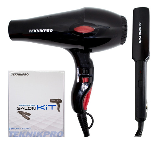 Teknikpro Salon Kit Secador Planchita Profesional 3c 