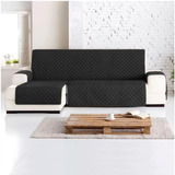 Protector Sofa L Izquierda Chaise Longue Normal Negro - Gris