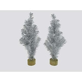 Árbol Brillante De Plata De Oropel Grande De 2 Ct - Decoraci