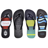 Kit 4 Pares Chinelo Masculin Black Polo Culture Frete Gratis