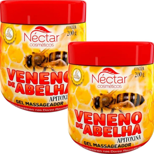 Kit 2 Pomada Massageadora Veneno De Abelha Alívio Dores 200g