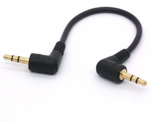 Cable Corto Audio Aux Trs 3,5mm M/m Recto | Negro / 10cm