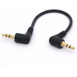 Cable Corto Audio Aux Trs 3,5mm M/m Recto | Negro / 10cm