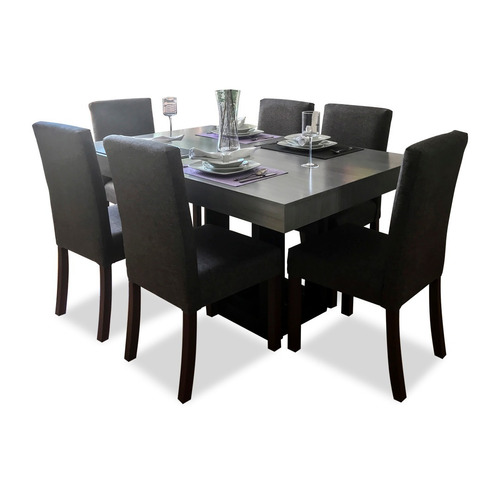 Comedor Minimalista Mod Brasil 6 Sillas Gris