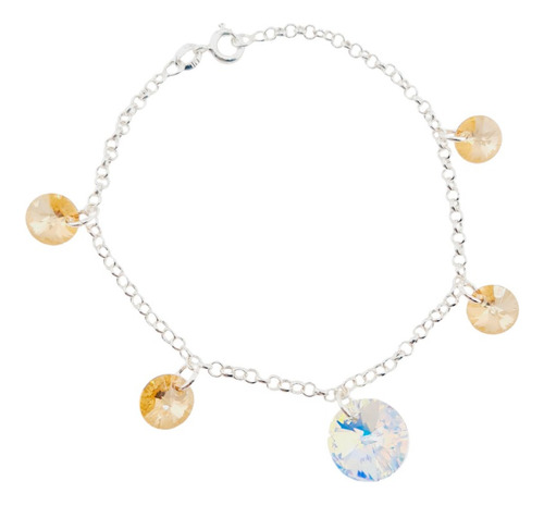 Pulsera Plata Con Cristales De Swarovksi® Golden Shadow