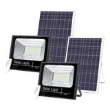 Kit 2 Refletor Led Placa Solar 400w Prova D'agua Branco Frio