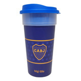 Vaso Doble Camisa Boca Juniors Con Tapa Color Azul