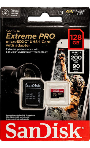 Cartão Memória Sandisk Extreme Pro 128gb Original 