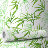 Papel De Parede Adesivo Folha Natureza Bambu Folhas Japonês
