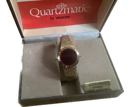 Reloj Quartzmatic By Westclox De Dama De Led Rojo Vintage