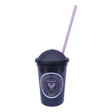 Vasos Inter Miami Tapa Pelota Y Sorbete Pack X 50