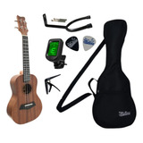 Ukulele Concert Mahina 23k + Bag + Afinador + Capo + Suporte