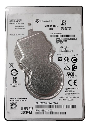 Hd 1tb - Sata - Notebook - Seagate Disco Rígido