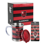 Caneca Térmica Com Tampa Vermelha Flamengo 450ml