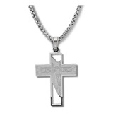 Collar Hombre Mujer Y Dije Cruz Crucifijo Jesus Color Plata