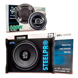 Woofer 12 Amplificado Steelpro + Bocinas 5 Pulgadas Atomic