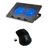 Base Cooler Notebook Nbc-50bk + Mouse Sem Fio M-w20bk C3tec