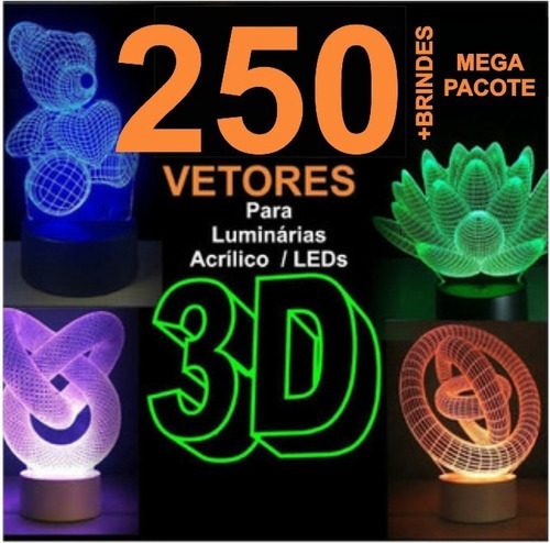 Mega Pack 250 Vetores Para Luminária 3d + Brinde Laser/cnc