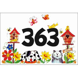 Numero Casa Gato E Cachorro Em Azulejo 20x30 Cm