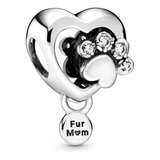 Dije Charm Pandora Original Corazón  Huella Plata Silver S92