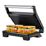 Sandwichera Grill Doble Nappo Panini Parilla 1000w Color Plateado