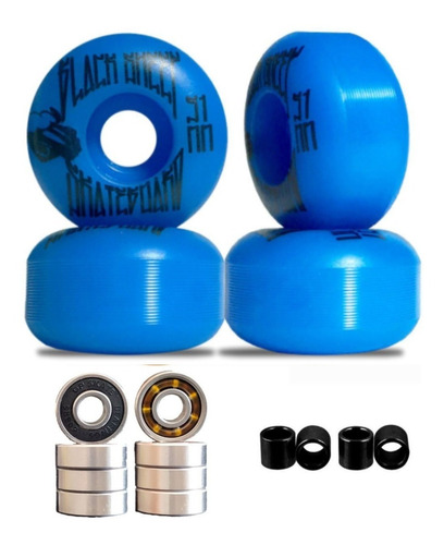 Rodas Skate Street Black Sheep 51mm 99a + Rolamentos Abec 15