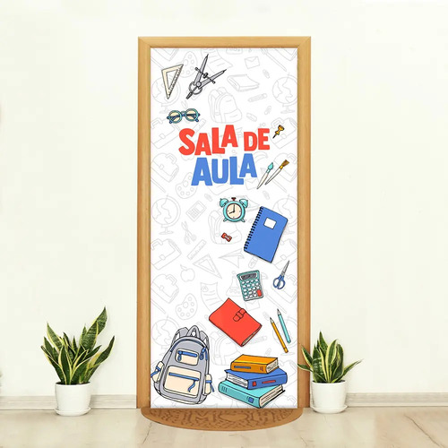 Capa De Porta Tecido Volta Às Aulas Tema Escolar 0,85x2,10 | MercadoLivre