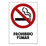 Señalética Seguridad Adhesiva Prohibido Fumar 20x30  