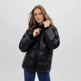 Parka Acolchada Capucha P.u. Negra Mujer Raindoor