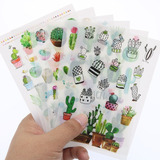 Set 6 Planillas De Stickers Pvc Cactus Plantas Deserticas