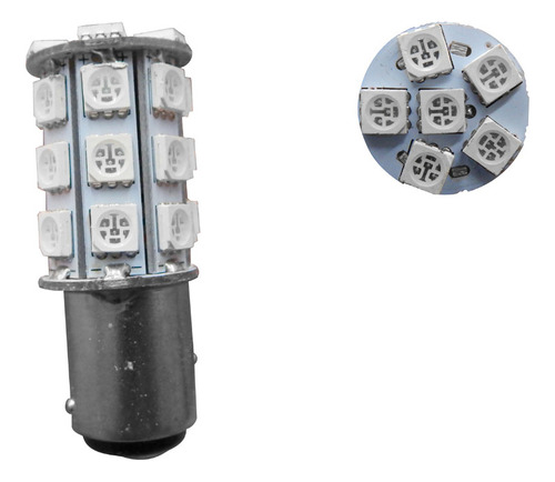 Foco Automotriz De Led 1034 Ambar Con Estrobo 24v Pza Ds