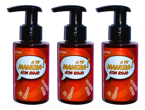 3 Tintura Vegana Fantasía Plasma X 100 Grs Rojo