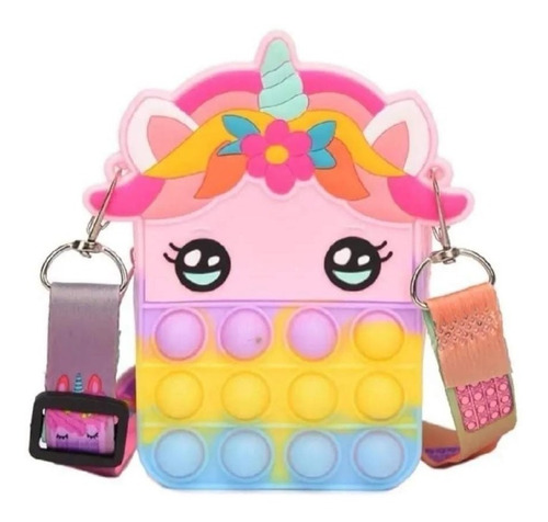 Cartera Bandolera - Monedero Popit Pop Unicornio