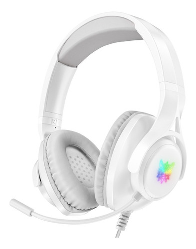 Audifonos Diadema Gamer Onikuma X16 Blancos Con Luz Rgb Led Color Blanco