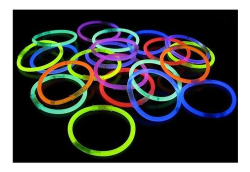 20 Pulsera Fluor Neon, Para Cumpleaños O Fiesta Electronicas