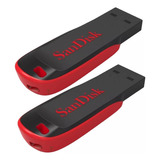 Kit 2 Pendrives Sandisk 128gb Para Notebook Cor Preto E Vermelho Lisa