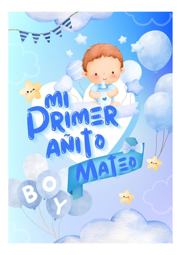 Invitación Cumpleaños Digital 1 Añito 