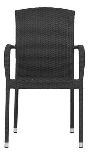 Silla Stack Rattan Negro