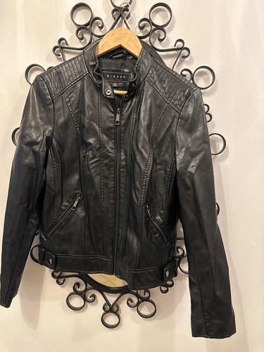 Campera De Cuero Negra Talle M Importada