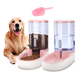 Dispensador De Comida Y Agua Para Mascotas De 3.8 L Rosa